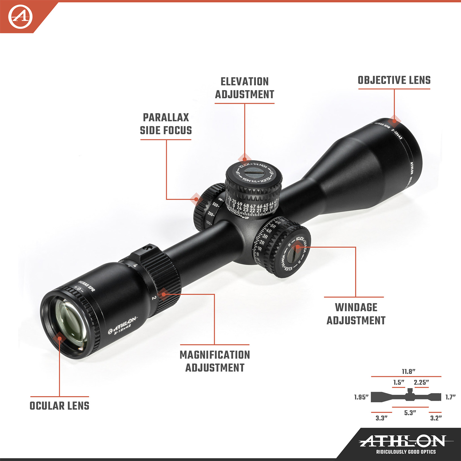 Heras SPR 2-12x42 AAGR1 SFP MOA Reticle - riflescopes