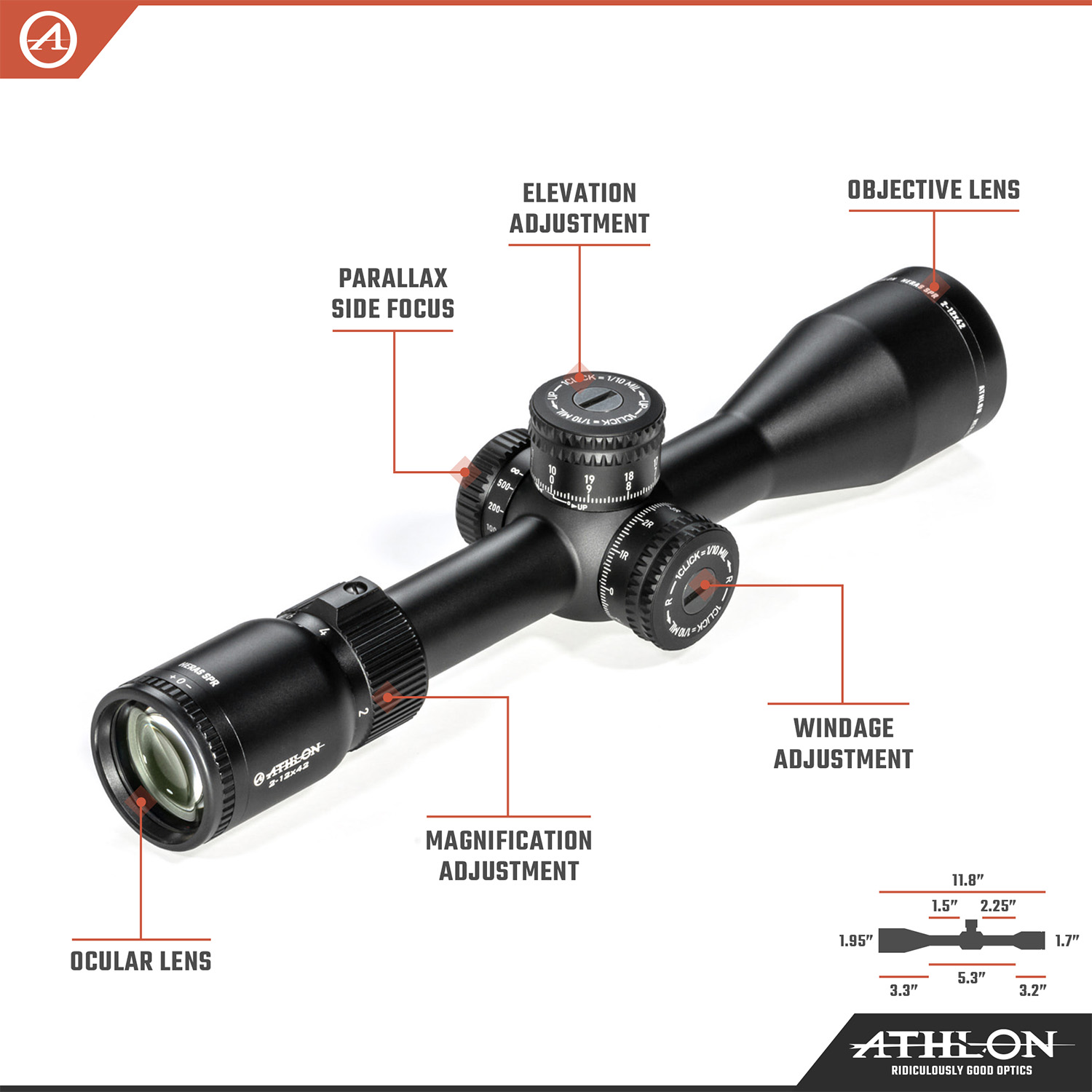 Heras SPR 2-12x42 AAGR1 SFP MIL Reticle - riflescopes