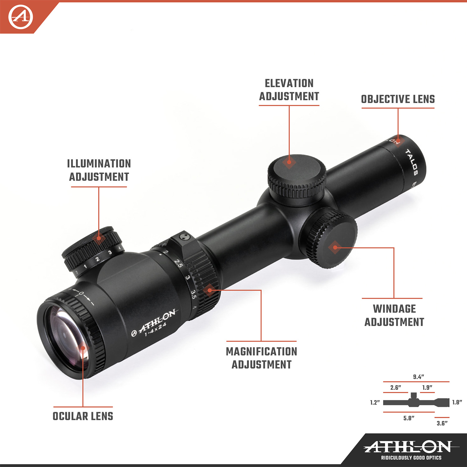Talos BTR GEN2 1-4x24 ATMR6 SFP IR MOA Reticle - riflescopes
