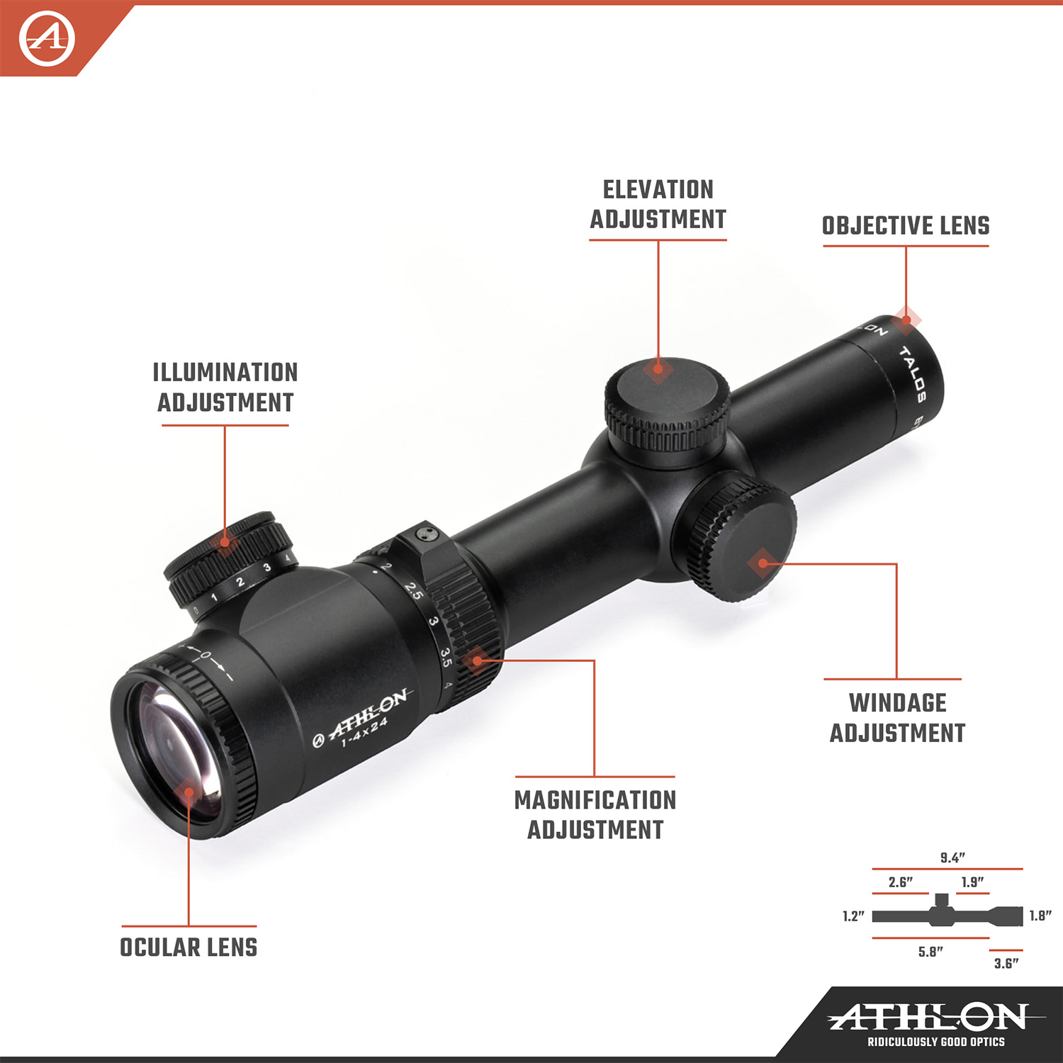 Talos BTR GEN2 1-4x24 ATMR7 SFP IR MIL Reticle - riflescopes